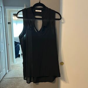 Arden B Black Sleeveless Blouse with V-Neck